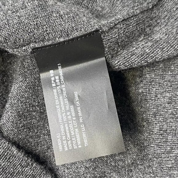 NEW THEORY Mens Sweater Grey Heather Size L Hilles Crewneck Long Sleeve Pullover - Picture 10 of 10